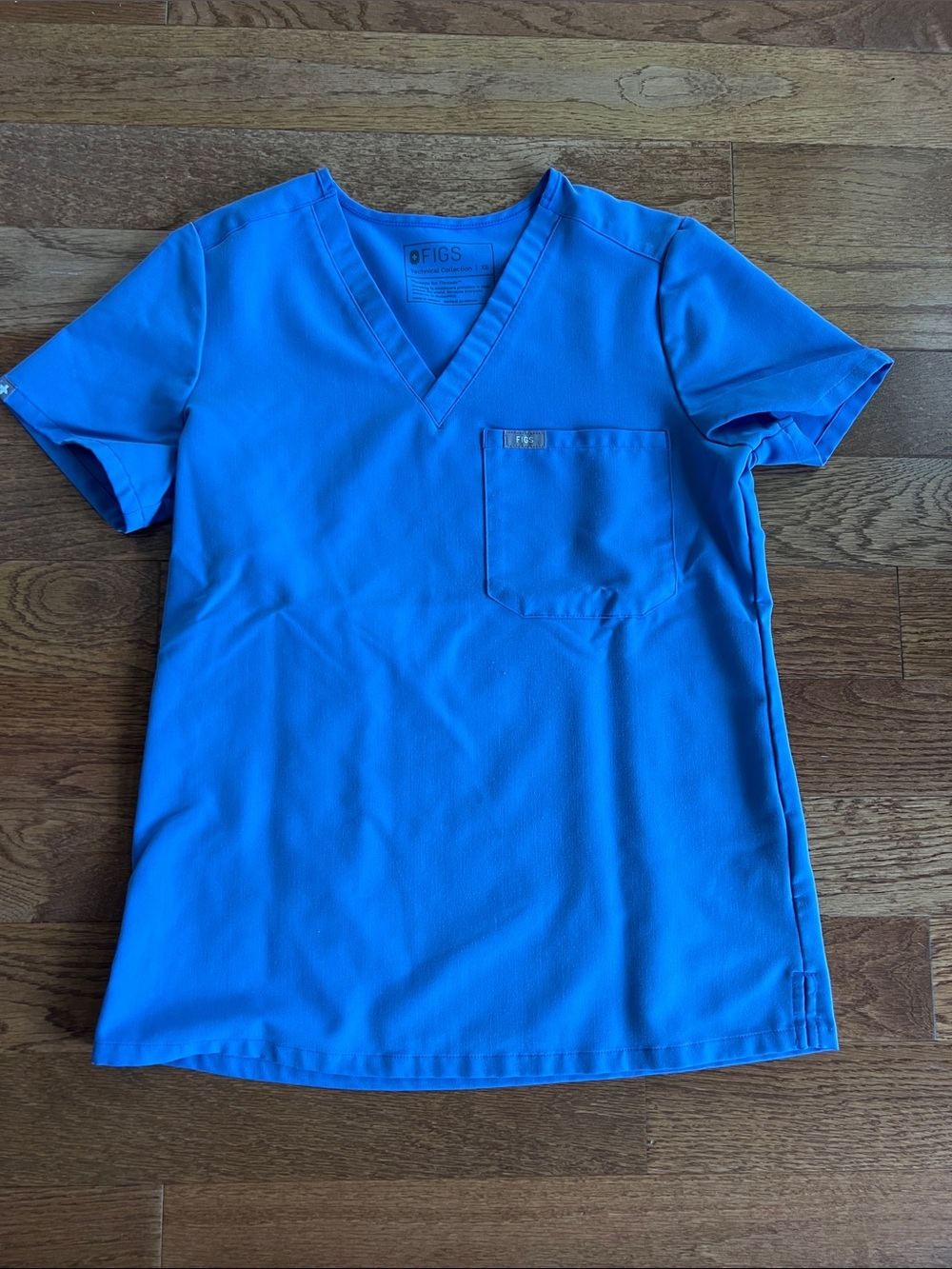 Figs Women's V-Neck Scrub Top in Bright Blue